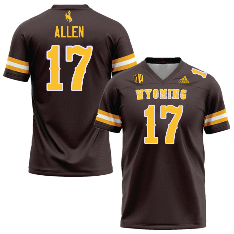 #17 Josh Allen Wyoming Cowboys Jersey College Football Uniforms,Gears,Jerseys-Brown